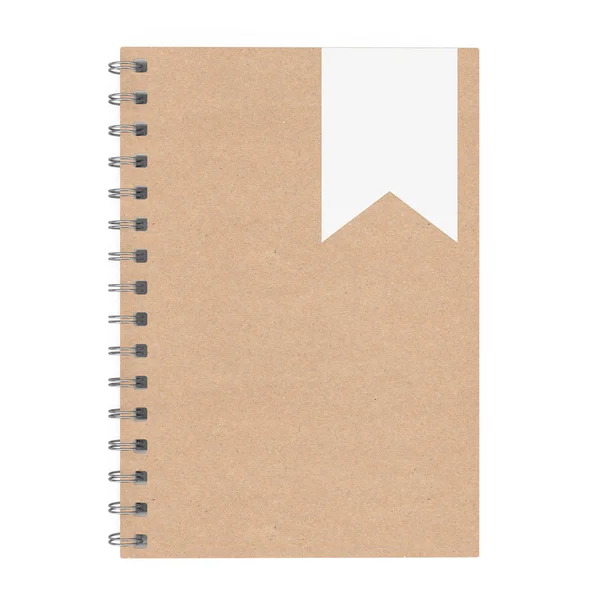 Mockup Brown Spiral Notepad. Renderização 3d — Fotografia de Stock