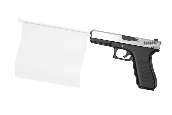 Witte Blanco vlag voor uw ontwerp komt uit Modern Gun. 3d — Stockfoto