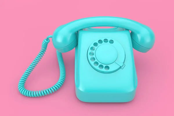 Azul Vintage Styled Rotary Phone. Renderizado 3d —  Fotos de Stock