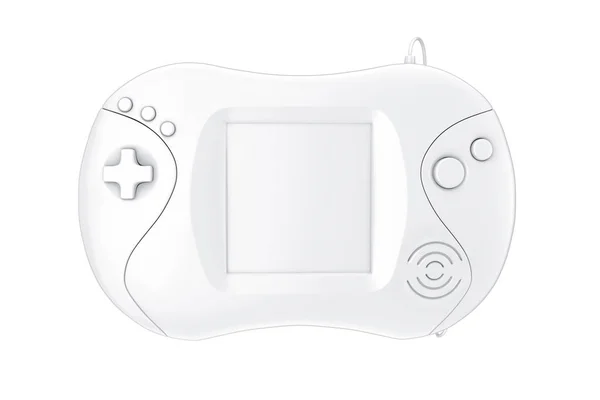 Witte Blanco Oude Portable Video Game Console oin Clay Style. 3d R — Stockfoto