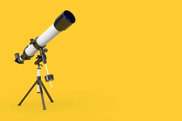 Weißes modernes mobiles Teleskop auf Stativ. 3D-Darstellung — Stockfoto