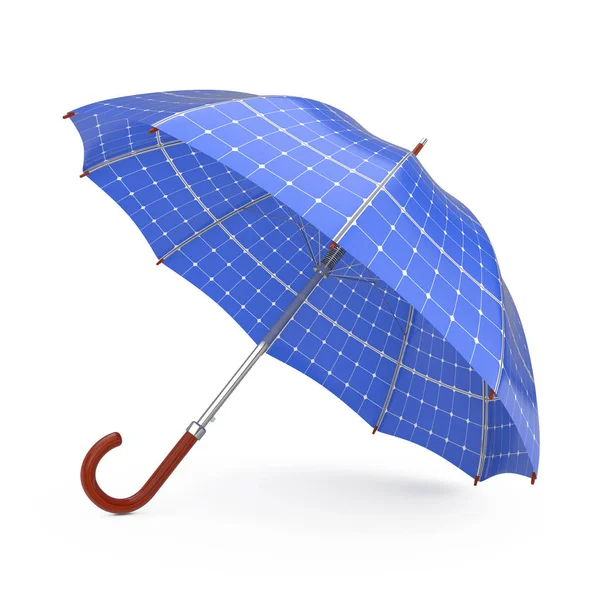 Paraplu met Sollar panelen. 3D-rendering — Stockfoto