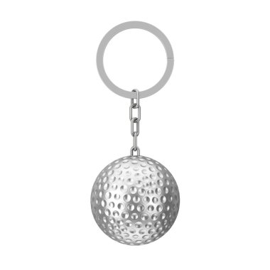Metal Anahtarlık Golf Topu. 3d Rendering