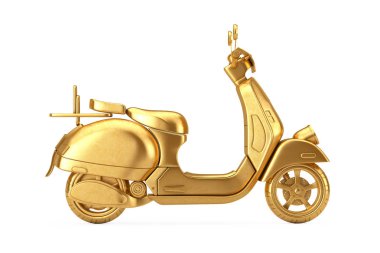 Altın Klasik Vintage Retro veya Elektrikli Scooter. 3d Rendering