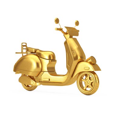 Altın Klasik Vintage Retro veya Elektrikli Scooter. 3d Rendering