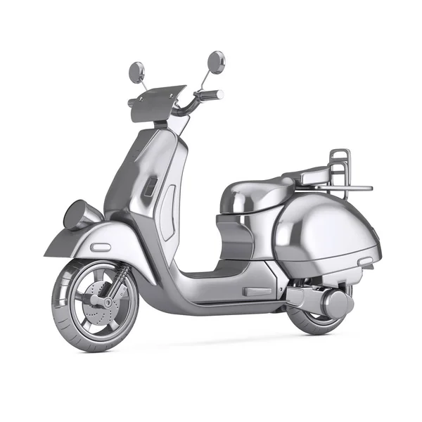 Prata clássico Vintage Retro ou Scooter elétrico. Renderização 3d — Fotografia de Stock