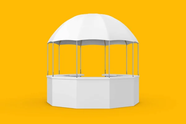 Ombrello vuoto bianco del riparo della tenda del baldacchino della fiera commerciale di promozione — Foto Stock
