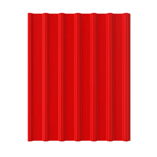 Rood gelakt metaal zink gegalvaniseerd Wave blad voor dak. 3D renderen — Stockfoto
