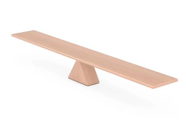 Έννοια ισορροπίας. Ξύλινη σανίδα που ισορροπεί σε ένα ξύλινο Triang — Φωτογραφία Αρχείου