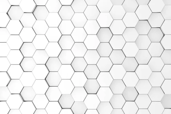 Λευκή αφηρημένη κηρήθρα Hexagone υφή φόντου. 3d Ρεντέρι — Φωτογραφία Αρχείου