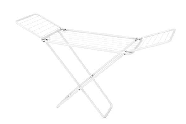 Biały składany metalowy stojak na ubrania. 3d Renderowanie — Zdjęcie stockowe