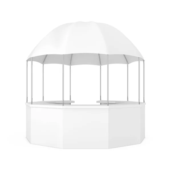 Ombrello vuoto bianco del riparo della tenda del baldacchino della fiera commerciale di promozione — Foto Stock
