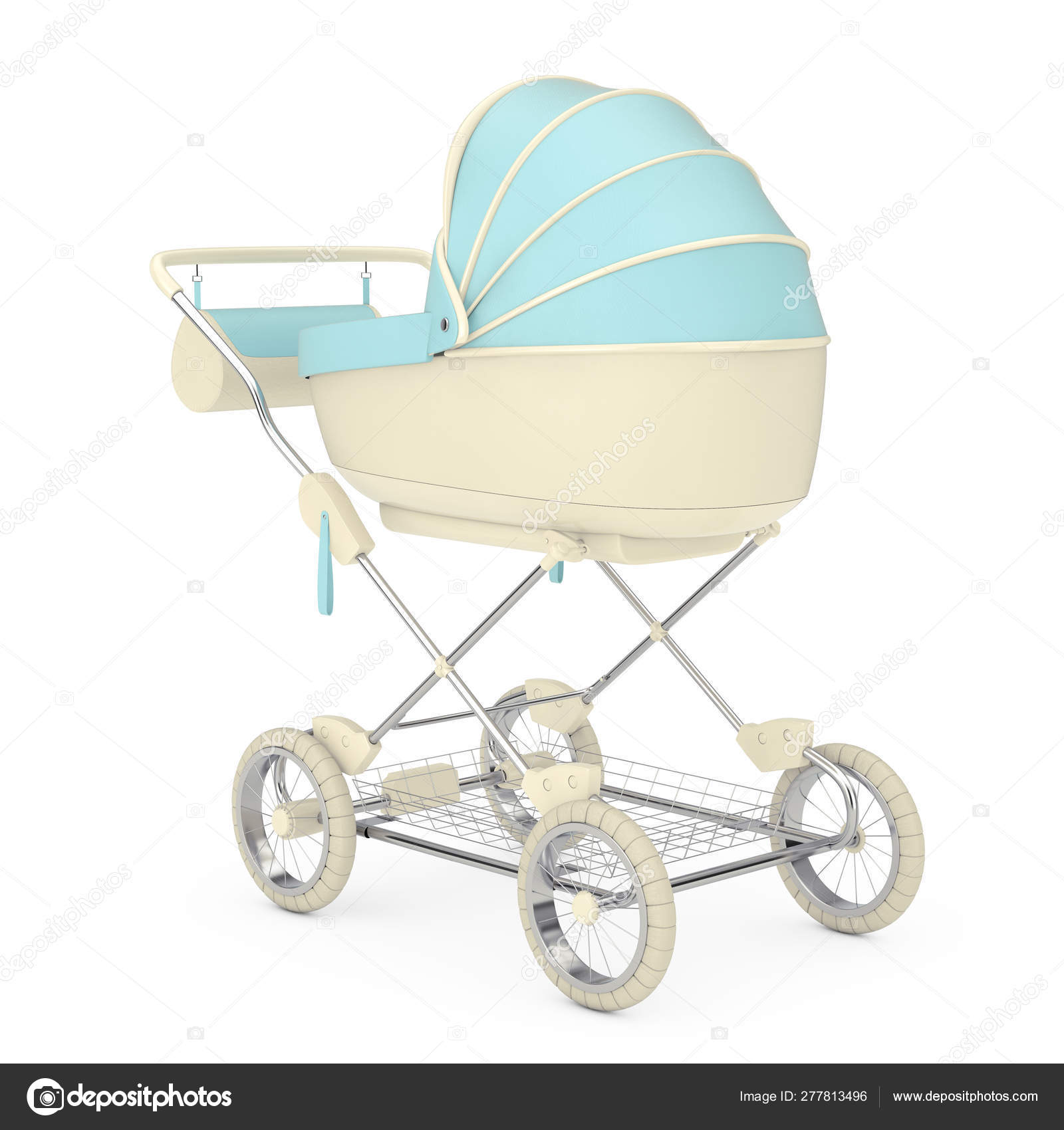 blue baby pram