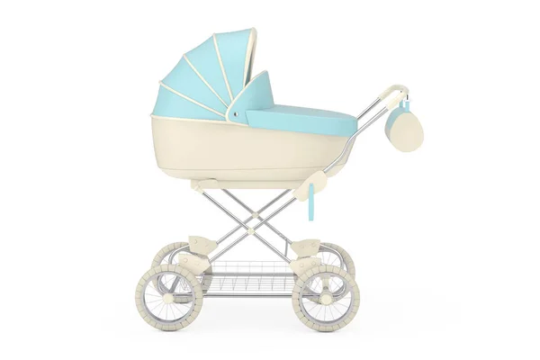 Moderne Blauwe baby vervoer, wandelwagen, Pram. 3D-rendering — Stockfoto