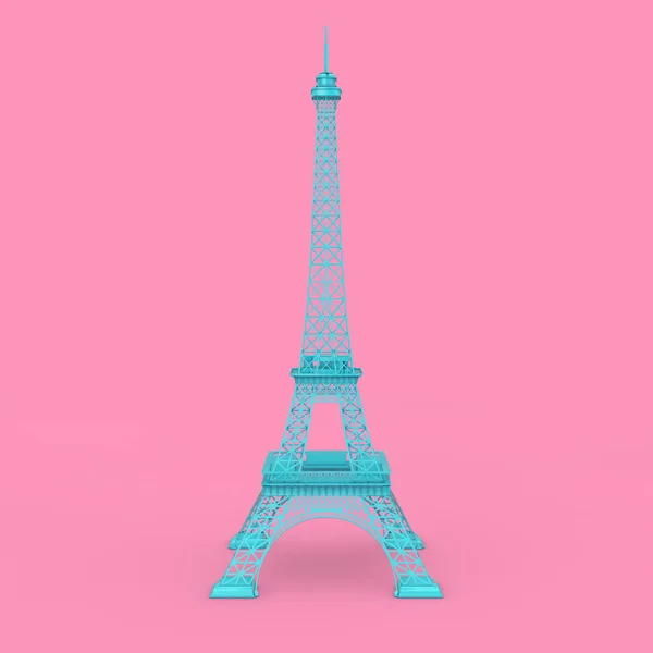 Paris Blue Eiffel Tower Statue. 3d Rendering — Stock Photo, Image