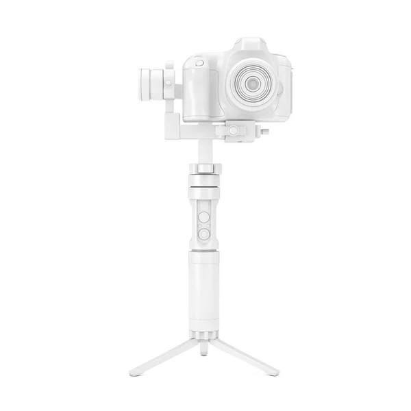 White DSLR or Video Camera Gimbal Stabilization Tripod System in — Stock Photo, Image