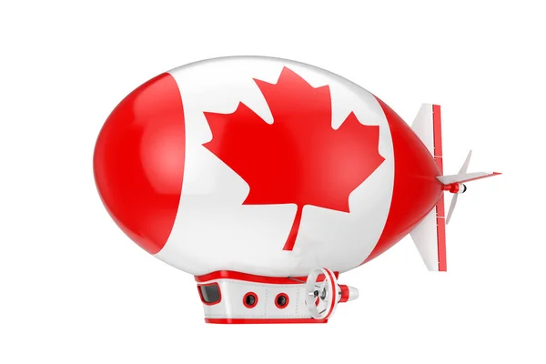 Ballon Dirigible Cartoon Airship avec Drapeau du Canada. 3d Rende — Photo