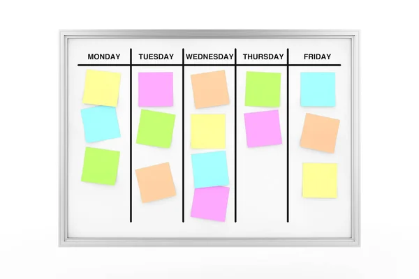 Process Daily Planning Office Magnetic Whiteboard with Color Sti — Stock Photo, Image