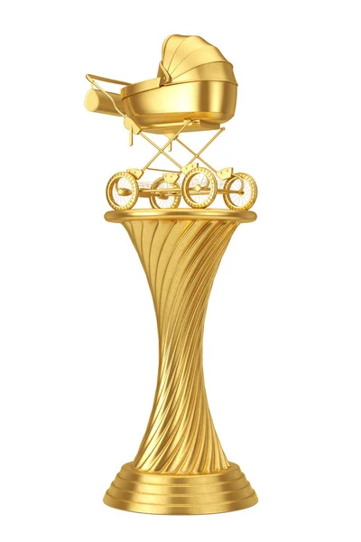 Золотий трофей премії сучасної дитячої золотої коляски, коляски, праж — стокове фото