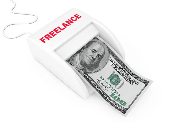 Freelance Concept olarak para kazanmak. Money Maker Freelance makine w — Stok fotoğraf