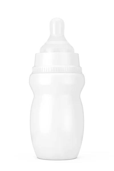 Bottiglia vuota di latte per bambini vuota con ciuccio in stile argilla — Foto Stock