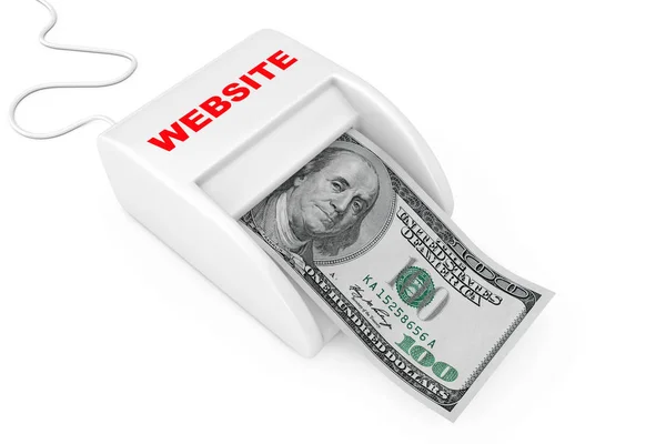 Make Money with Website Concept. Money Maker Website Machine wit — Stock Photo, Image