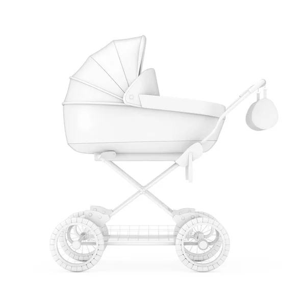 Moderne baby vervoer, wandelwagen, Pram mock up in Clay stijl. 3D R — Stockfoto