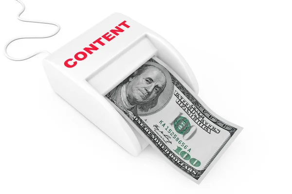 Geld verdienen met een creatief content concept. Money Maker content ma — Stockfoto