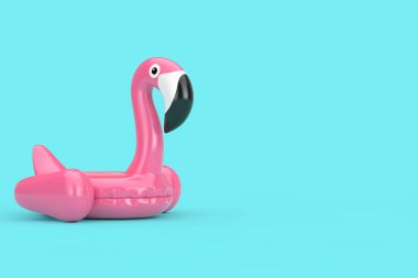 Yaz Yüzme Havuzu Inflantable Kauçuk Pembe Flamingo Oyuncak. 3d Re
