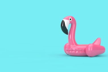 Yaz Yüzme Havuzu Inflantable Kauçuk Pembe Flamingo Oyuncak. 3d Re