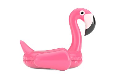 Yaz Yüzme Havuzu Inflantable Kauçuk Pembe Flamingo Oyuncak. 3d Re