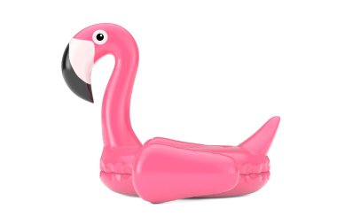 Yaz Yüzme Havuzu Inflantable Kauçuk Pembe Flamingo Oyuncak. 3d Re