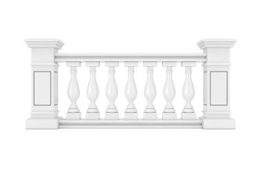 Sütunlu Klasik Taş Sütunlar Korkuluk. 3d Rendering