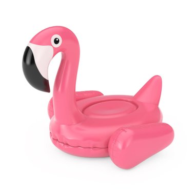 Yaz Yüzme Havuzu Inflantable Kauçuk Pembe Flamingo Oyuncak. 3d Re