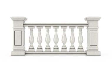 Sütunlu Klasik Taş Sütunlar Korkuluk. 3d Rendering