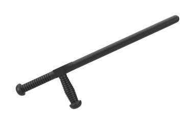Siyah Kauçuk Polis Baton veya Nightstick. 3d Rendering