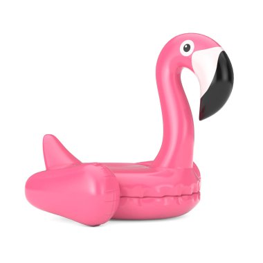 Yaz Yüzme Havuzu Inflantable Kauçuk Pembe Flamingo Oyuncak. 3d Re
