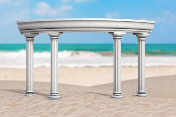 Summer Vacation Concept. Ancient Classic Greek Column Arch on an — Stock Photo, Image