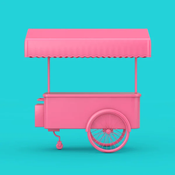 Roze retro Ice Cream trolley kar mock up Duotone. 3D-rendering — Stockfoto