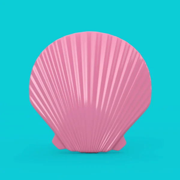 Beauty Pink Scallop Sea or Ocean Shell Seashell Mock Up Duotone. — Stock Photo, Image