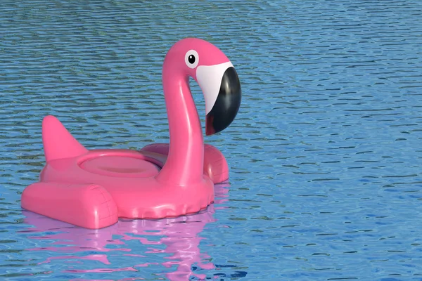 Summer Swimming Pool Inflantable Rubber Pink Flamingo Toy in Cle — Stock Photo, Image