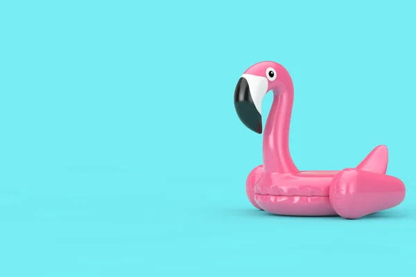 Lato basen Inflantable guma różowy Flamingo zabawka. 3D re — Zdjęcie stockowe