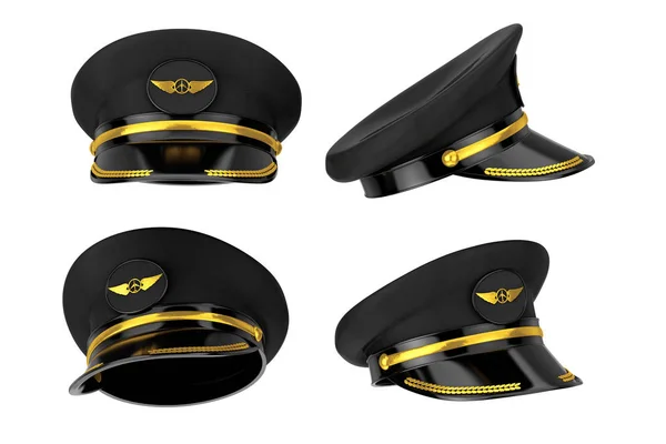 Civil Aviation and Air Transport Airline Pilots Hat or Cap with — Stock Photo, Image