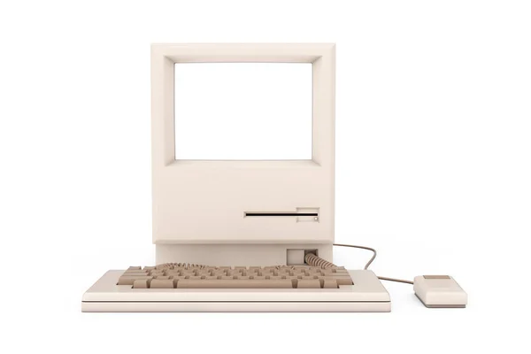 Retro személyi számítógép. A rendszeregység, billentyűzet, egér és Mo — Stock Fotó