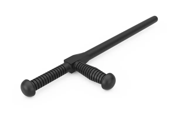 Black Rubber Police Baton ou Nightstick. Rendu 3d — Photo