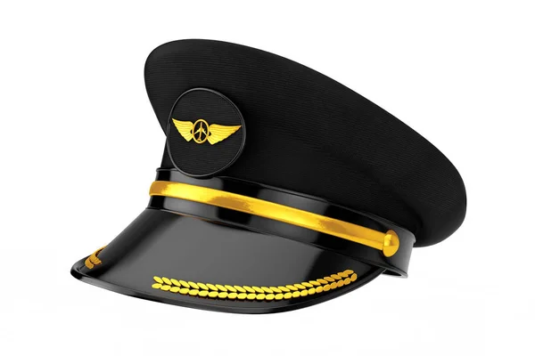 Шляпа или шапочка пилотов гражданской авиации и воздушного транспорта с — стоковое фото