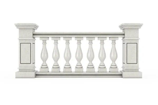 Pilares de pedra clássico balaustrada com colunas. Renderização 3d — Fotografia de Stock