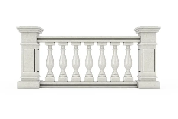 Piliers classiques en pierre Balustrade avec colonnes. Rendu 3d — Photo