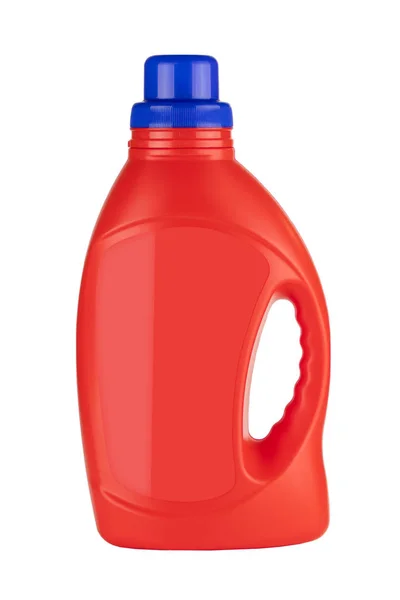 Rote Plastikwaschmittel-Container-Flasche mit Leerraum — Stockfoto