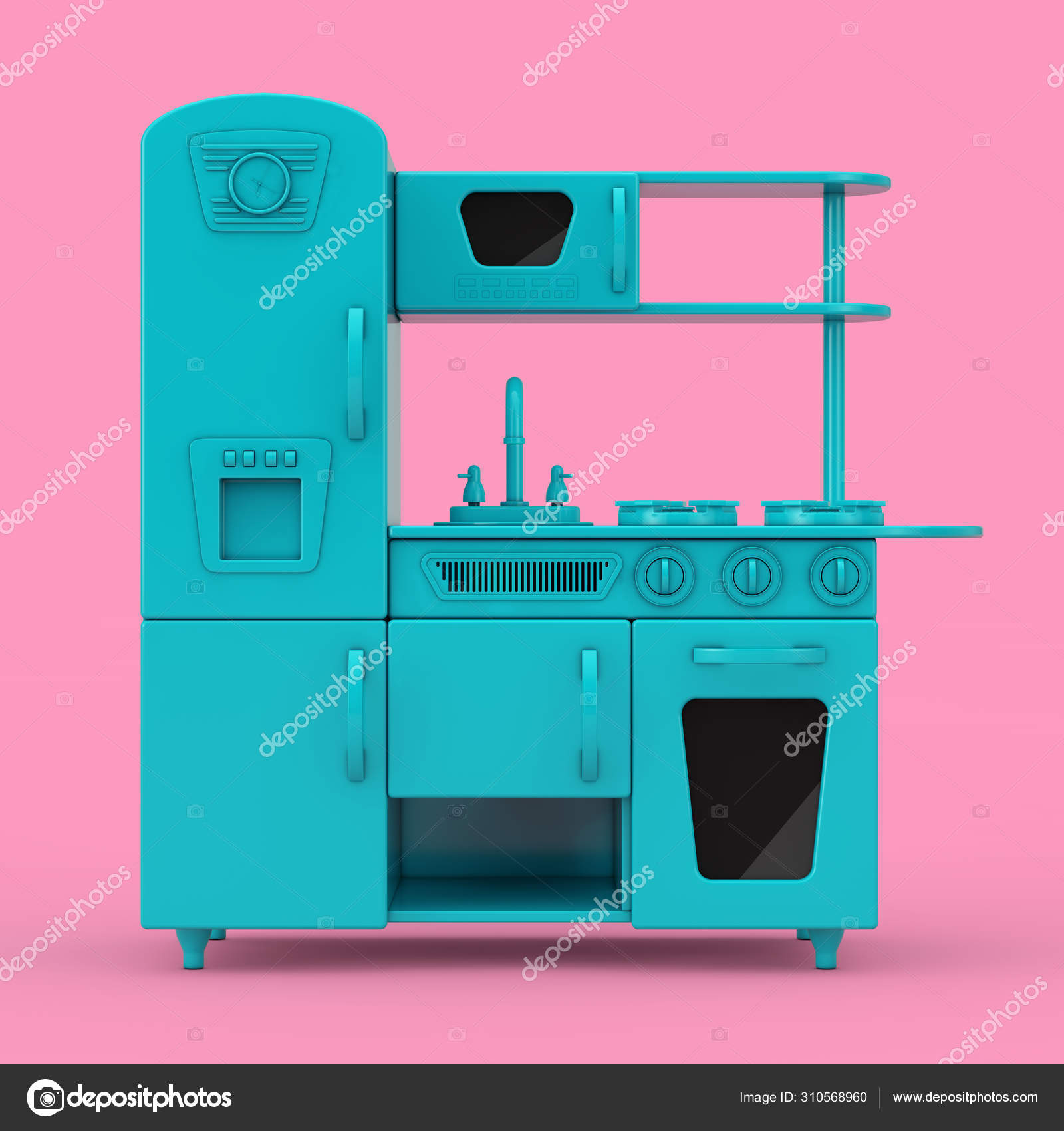 Vintage Play Kitchen - Blue